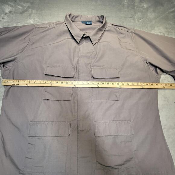 Propper Shirt Mens 3XL Gray Tactical Ripstop BDU Utility 4 Pocket Long Sleeve - Picture 5 of 7